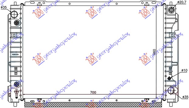 HLADNJAK MOTORA 2.0 BENZIN (MAN/AUTO) (700x460x26) -04 FORD MAVERICK 2000-2008