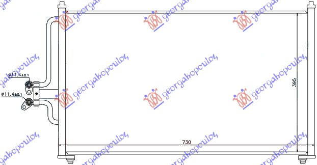 HLADNJAK KLIME 2.0/3.0 BENZIN (700x430x16) (-2004) MAZDA TRIBUTE 2002-2008 (EP)