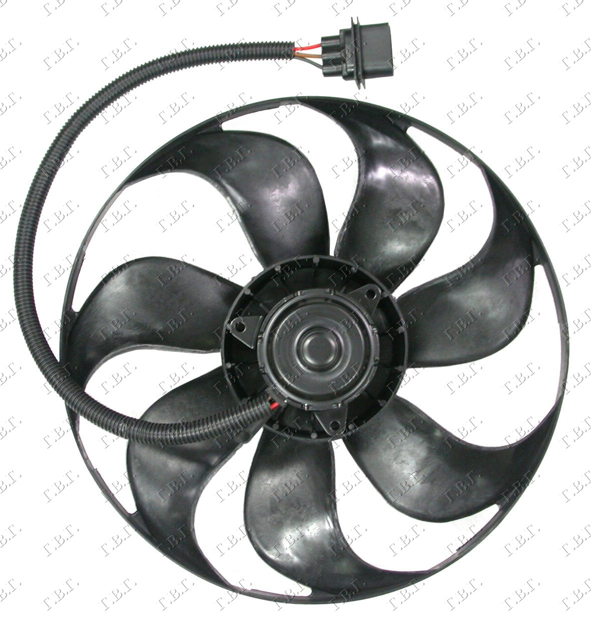 VENTILATOR HLADNJAKA (MOTOR+ELISA) (345mm) (250/60w) (7 PERAJA) (3 PIN) VW BORA 1998-2005 (1J2/1J6)