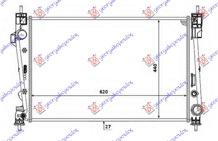 HLADNJAK MOTORA 1.6/2.0 JTDM DIZEL (MAN) (620x400x26) ALFA ROMEO GIULIETTA 2010-2020 (940)