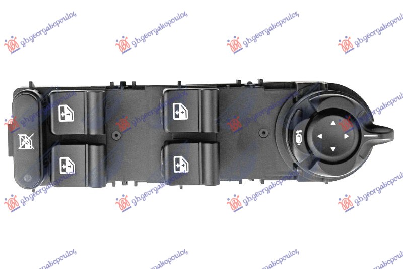 PREKIDAC U PREDNJIM VRATIMA (4 TASTERA) (ELEKTRO-SKLOPIV RETROVIZOR) (24 PIN) ALFA ROMEO GIULIETTA 2010-2020 (940)