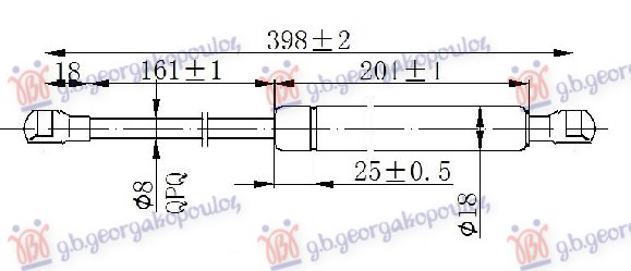 AMORTIZER HAUBE (400L-250N) ALFA ROMEO GIULIETTA 2010-2020 (940)
