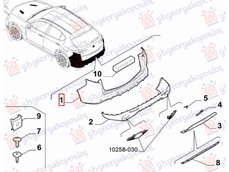 ZADNJI BRANIK GORNJI (ORIGINALNI) ALFA ROMEO STELVIO 2016- (949)