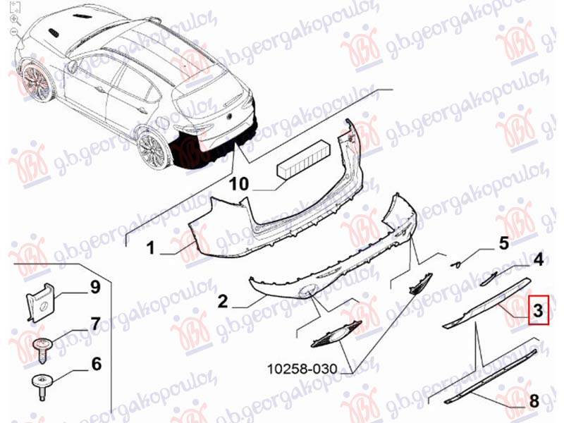 LAJSNA ZADNJEG BRANIKA DONJA (ORIGINALNI) ALFA ROMEO STELVIO 2016- (949)