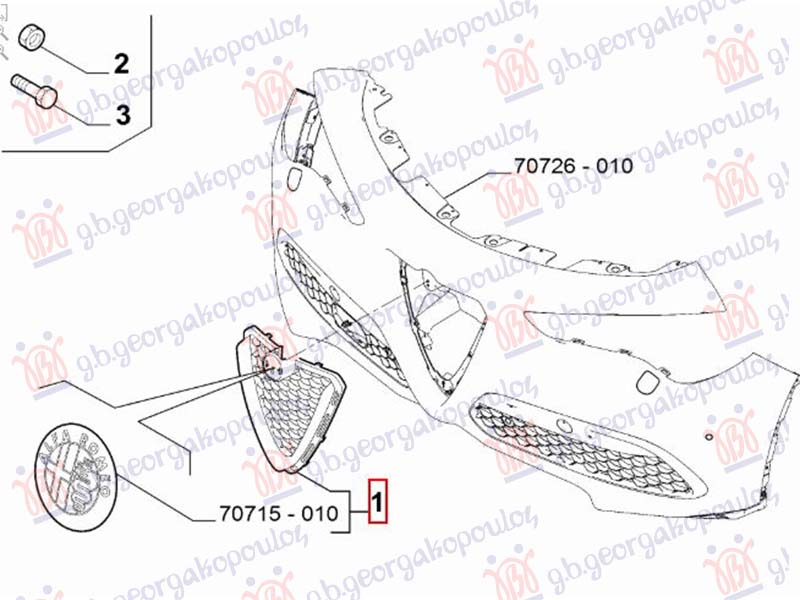 PVC MASKA CRNA (SREBRNI OKVIR) (ORIGINALNI) ALFA ROMEO STELVIO 2016- (949)