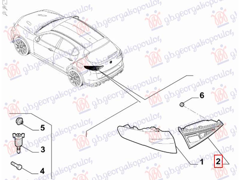 STOP LAMPA UNUTRASNJA LED (ORIGINALNI) ALFA ROMEO STELVIO 2016- (949)