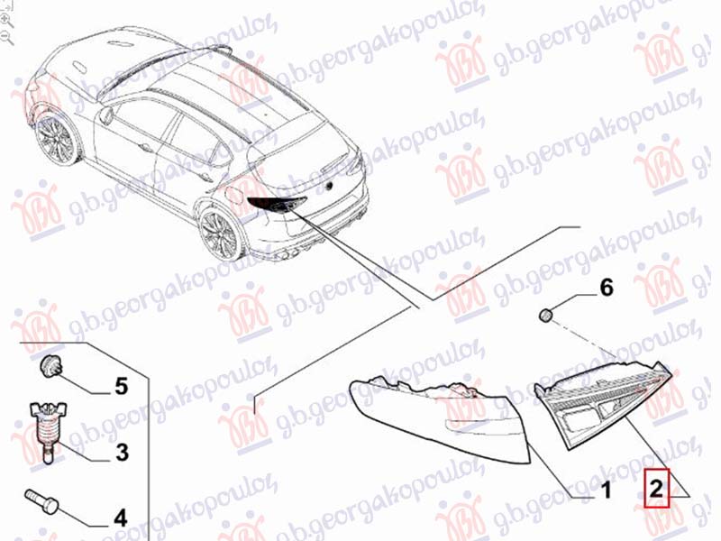 STOP LAMPA UNUTRASNJA LED (ORIGINALNI) ALFA ROMEO STELVIO 2016- (949)