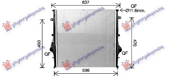 HLADNJAK MOTORA 2.2 DIZEL (AUTO) (540x543x16) (MAHLE BEHR) ALFA ROMEO STELVIO 2016- (949)