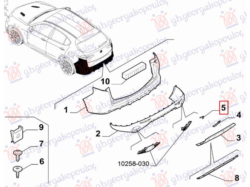 POKLOPAC KUKE ZADNJEG BRANIKA (ORIGINALNI) ALFA ROMEO STELVIO 2016- (949)
