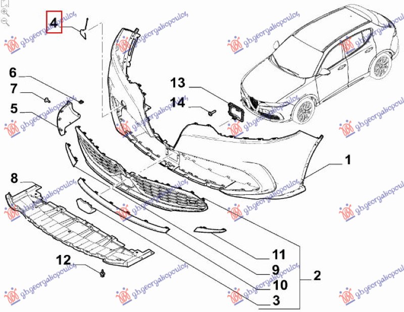 POKLOPAC KUKE PREDNJEG BRANIKA (ORIGINALNI) ALFA ROMEO TONALE 2022- (965)