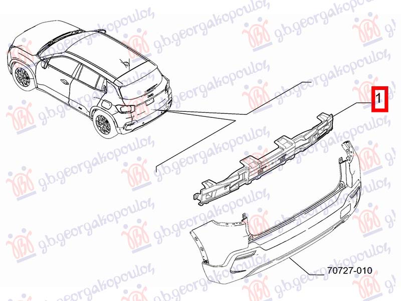 SINA ZADNJEG BRANIKA PLASTICNA (ORIGINALNI) ALFA ROMEO JUNIOR 2024- (626/627)