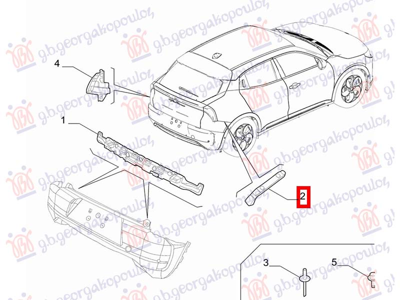 NOSAC ZADNJEG BRANIKA BOCNI PLASTICNI (ORIGINALNI) ALFA ROMEO JUNIOR 2024- (626/627)