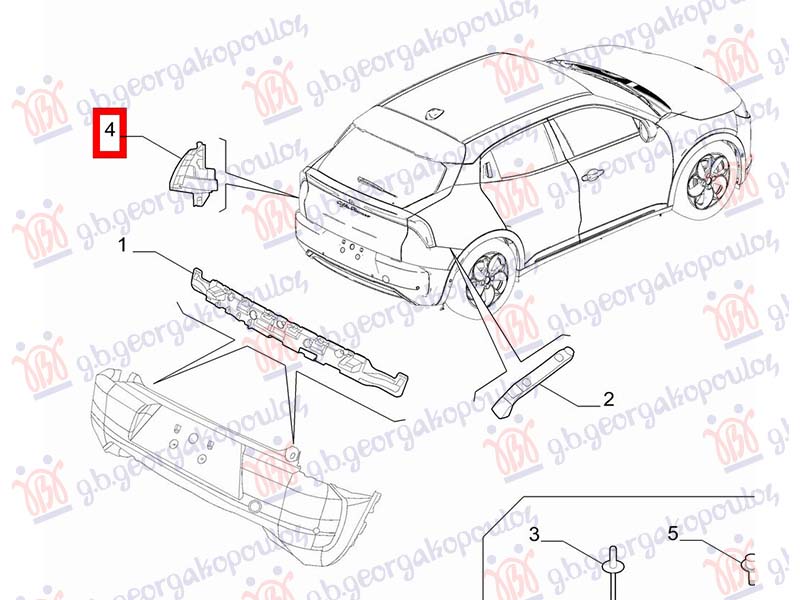 NOSAC ZADNJEG BRANIKA (ORIGINALNI) ALFA ROMEO JUNIOR 2024- (626/627)