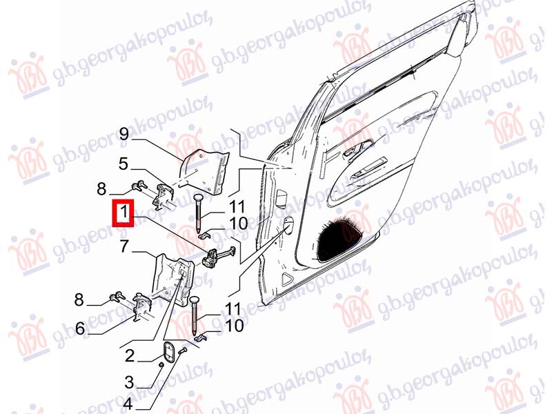 GRANICNIK ZADNJIH VRATA (ORIGINALNI) FIAT 600 2023- (365/364)
