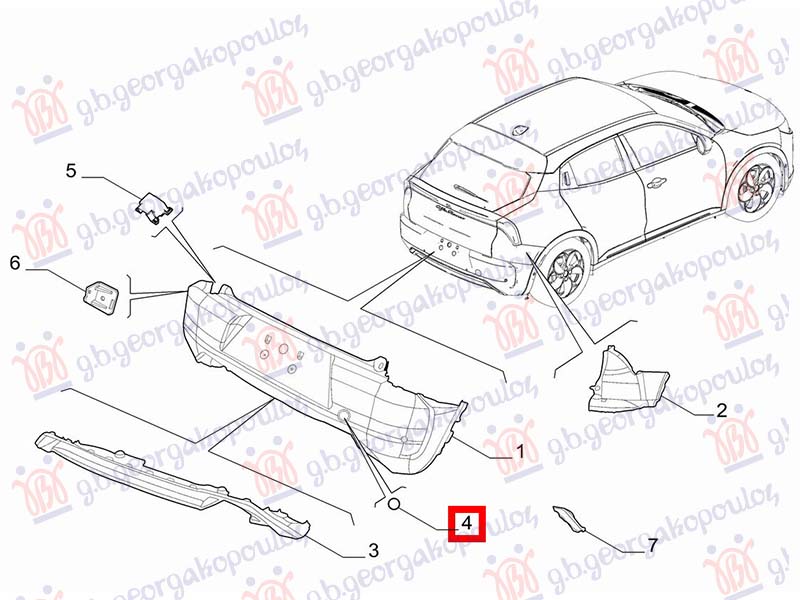 POKLOPAC KUKE ZADNJEG BRANIKA (ORIGINALNI) ALFA ROMEO JUNIOR 2024- (626/627)