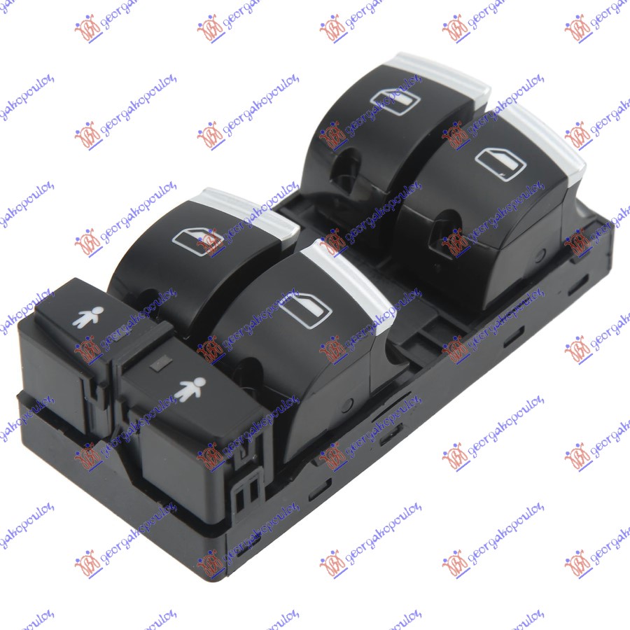 PREKIDAC U PREDNJIM VRATIMA HROM/CRNI (4 TASTERA) (ZASTITA DECE) (10 PIN) AUDI Q7 2009-2015 (4LB)