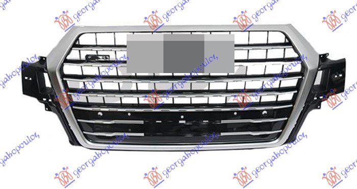 PVC MASKA SVETLO-CRNA (SREBRNE LAJSNE) (SREBRNI OKVIR) (S-LINE) AUDI Q7 2015-2019 (4MB/4MG/4MQ)