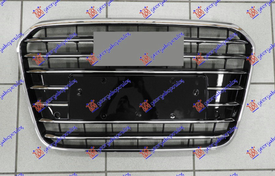 PVC MASKA KOMPLET CRNA/HROM (PDS SENZORI) (KRATKI NOSAC TABLICE) AUDI A6 10-14
