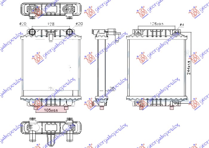 HLADNJAK MOTORA DODATNI 3.0-S6/4.0 TFSI BENZIN - 3.0 DIZEL (MAN/AUTO) (195x190) AUDI A6 2014-2018  (4GH/4GJ/4G2/4GC/4G5/4GD)