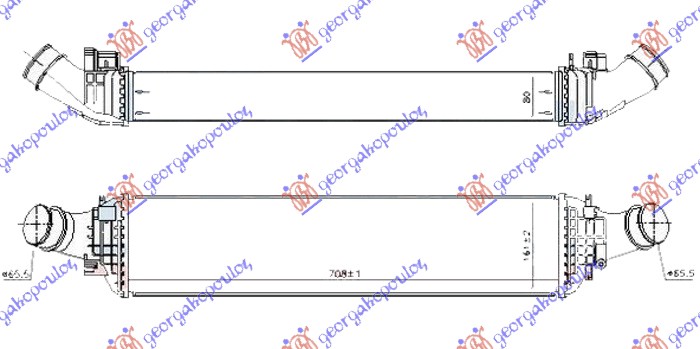 HLADNJAK INTERKULERA 3.0 TDi DIZEL (710x160x80) (CEVI 66mm) AUDI A7 2014-2018 (4GA/4GF)
