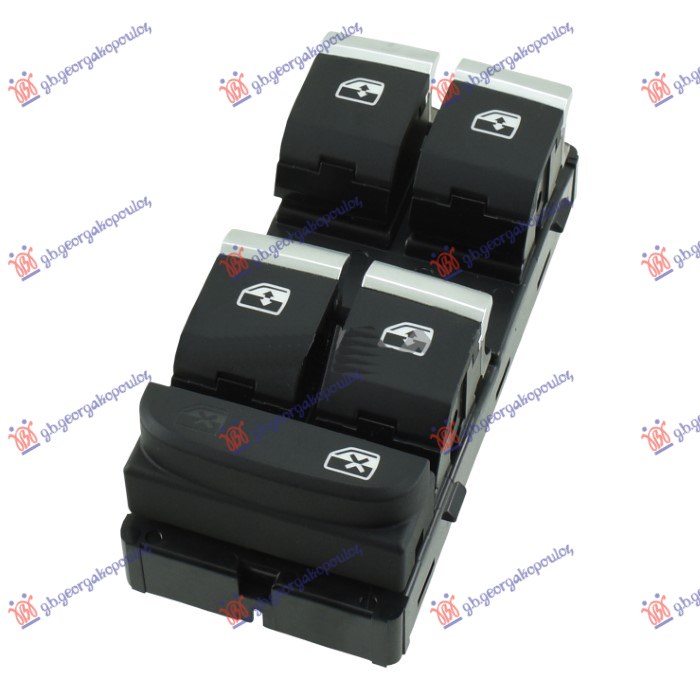 PREKIDAC U PREDNJIM VRATIMA (4 TASTERA) HROM/CRNI (10 PIN) AUDI Q5 2020-2024 (FYB/FYG/FYT)