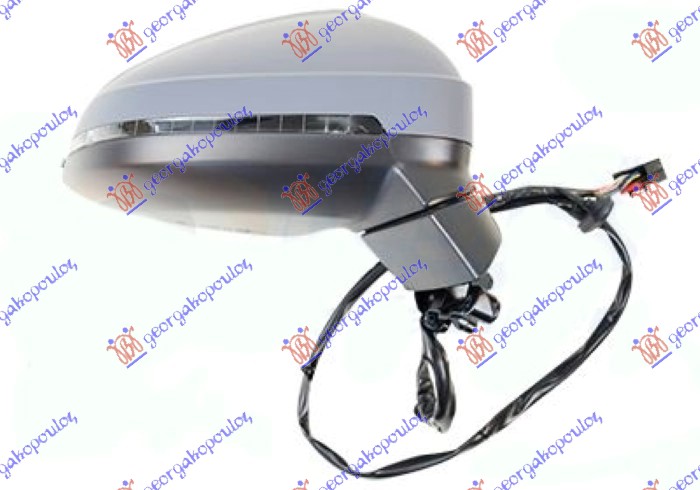 RETROVIZOR ELEKTRICNI SA GREJACEM (MIGAVAC) (MRTAV UGAO) (8 PIN) (ASFERICNO STAKLO) AUDI A4 2018-2019 (8W2/8WC/8W5/8WD)