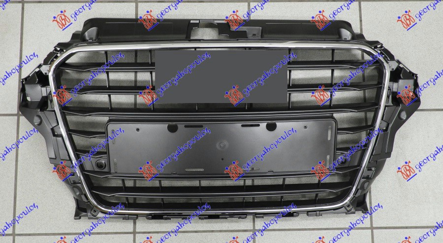 PVC MASKA SIVA (HROM OKVIR) (DRZAC TABLICE) (2 PDC SENZORA) AUDI A3 3D/SPORTBACK 2012-2016 (8V1/8VK/8VA/8VF)