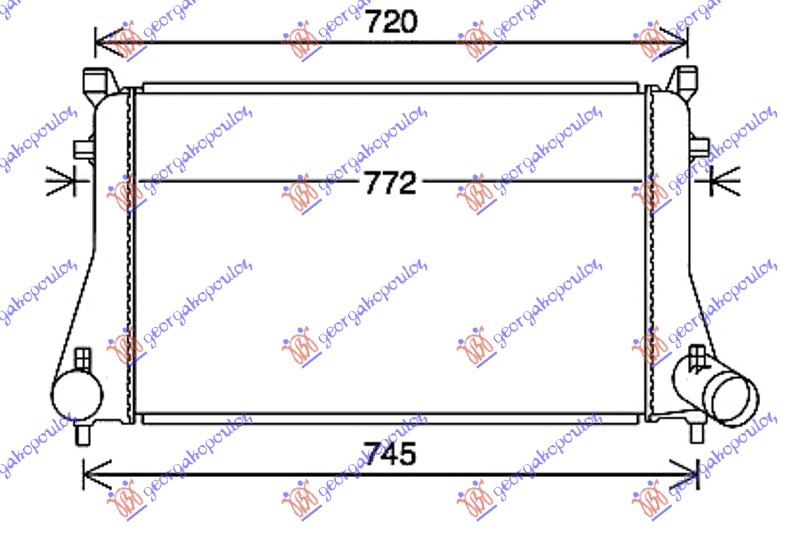 HLADNJAK INTERKULERA 1.8-2.0 TFSi BENZIN (620x398x30) AUDI Q2 2016-2020 (GAB/GAG)
