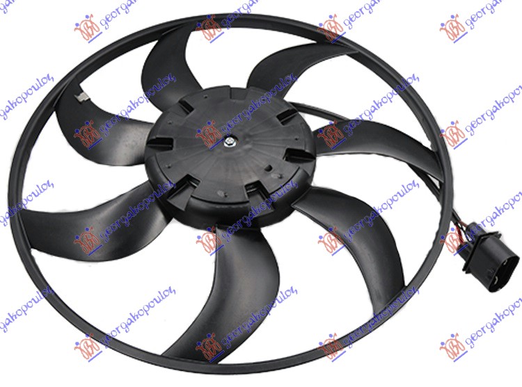 VENTILATOR KOMPLET (BENZIN/DIZEL) (445mm) (4 PIN) AUDI A3 SEDAN/CABRIO 2016-2020 (8V7/8VE/8VS/8VM)