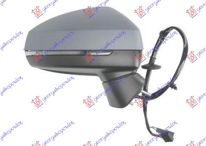 RETROVIZOR ELEKTRICNI SA GREJACEM PM (MIGAVAC) (MRTAV UGAO) (ASFERICNO STAKLO) AUDI A3 3D/SPORTBACK 2012-2016 (8V1/8VK/8VA/8VF)