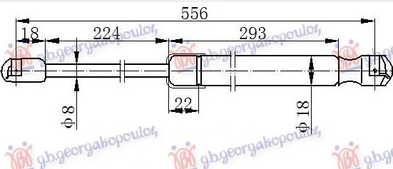 AMORTIZER GEPEK VRATA (SPORTBACK) (557L-450N) AUDI A3 3D/SPORTBACK 2016-2020 (8V1/8VK/8VA/8VF)