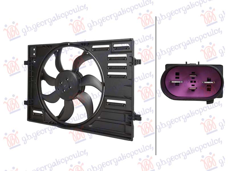 VENTILATOR (457mm) (500W) (4 PIN) AUDI A3 SEDAN/CABRIO 2013-2016 (8V7/8VE/8VS/8VM)