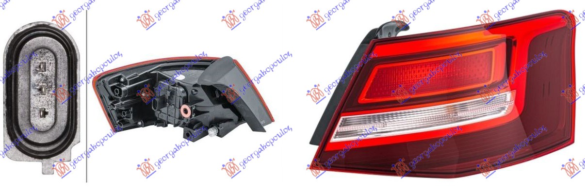 STOP LAMPA SPOLJASNJA LED (HELLA) AUDI A3 3D/SPORTBACK 2016-2020 (8V1/8VK/8VA/8VF)