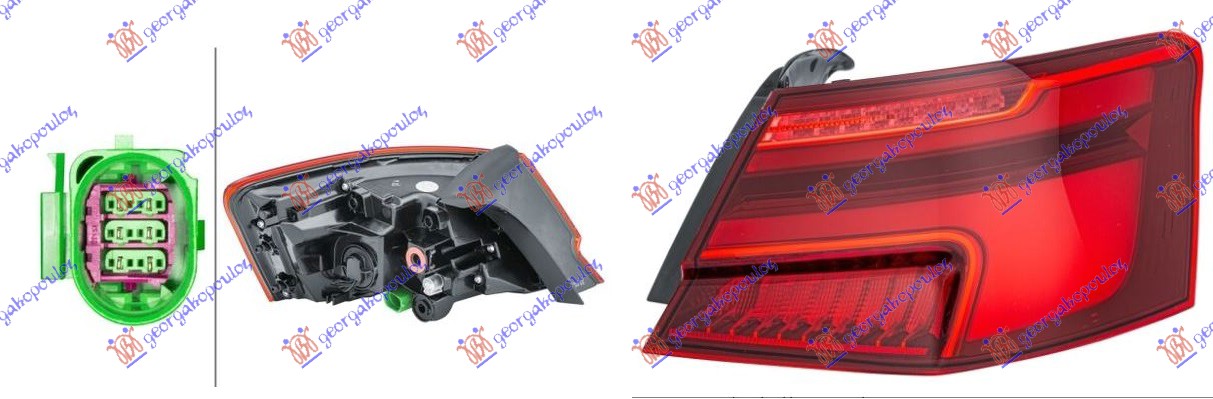 STOP LAMPA SPOLJASNJA LED DYNAMIC (HELLA) AUDI A3 3D/SPORTBACK 2016-2020 (8V1/8VK/8VA/8VF)