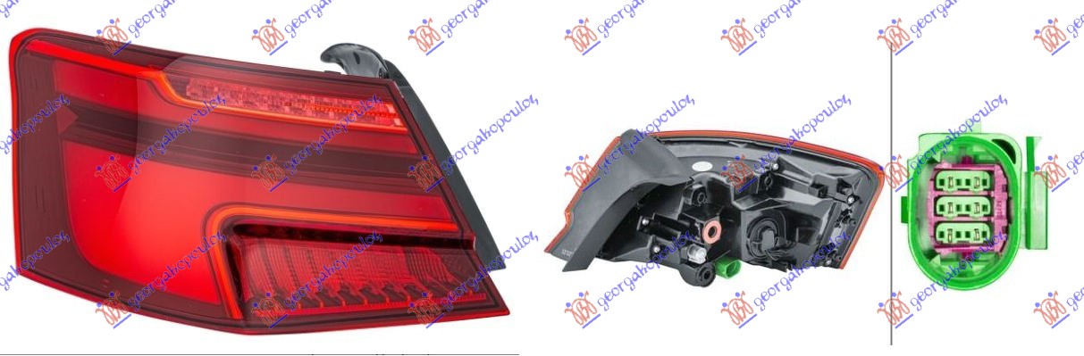 STOP LAMPA SPOLJASNJA LED DYNAMIC (HELLA) AUDI A3 3D/SPORTBACK 2016-2020 (8V1/8VK/8VA/8VF)