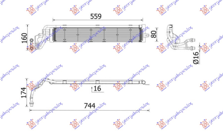 HLADNJAK MOTORA DODATNI 1.4 BENZIN/HIBRID (551x820) (MAHLE PREMIUM LINE) AUDI A3 2020-2024 (8YS/8YM)