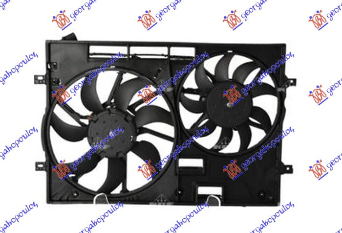 VENTILATOR (DUPLI) KOMPLET (1.4/1.8/2.0/2.5 BENZIN - 2.0 DIZEL) (370/295mm) (4 PIN) AUDI Q3 SPORTBACK 2019-2025 (F3N)