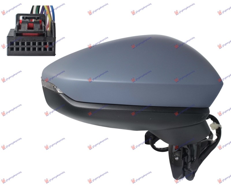 RETROVIZOR ELEKTRICNI PM (MIGAVAC LED) (6 PIN) (A KVALITET) (ASFERICNO STAKLO) AUDI A3 2020-2024 (8YS/8YM)