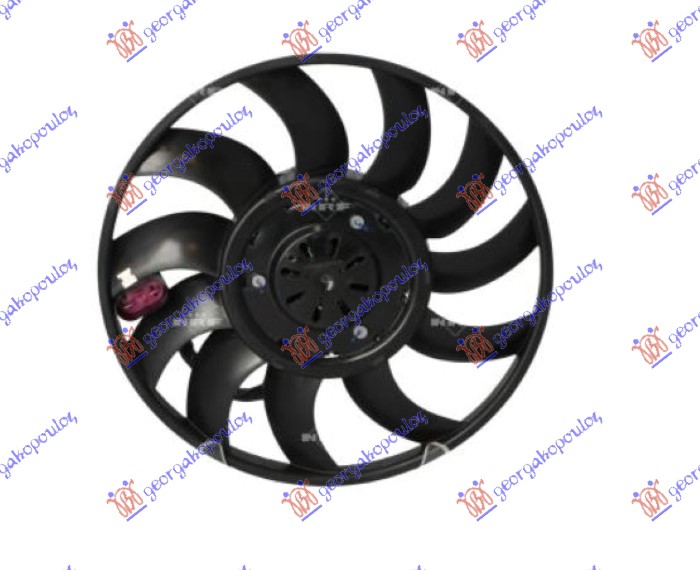 VENTILATOR (MOTOR+ELISA) (390mm) (4 PIN) AUDI A8 2013-2017 (4H2/4H8/4HC/4HL)