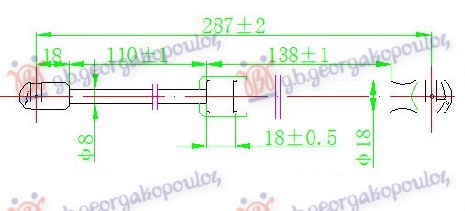 AMORTIZER HAUBE (287L-520N) AUDI A8 2009-2013 (4H2/4H8/4HC/4HL)