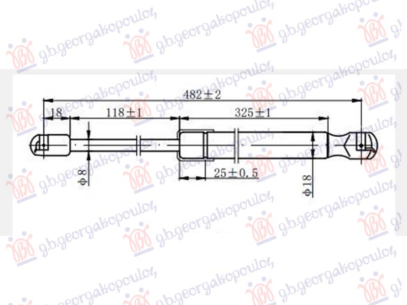 AMORTIZER HAUBE (482L-385N) AUDI R8 2007-2016 (422/423)