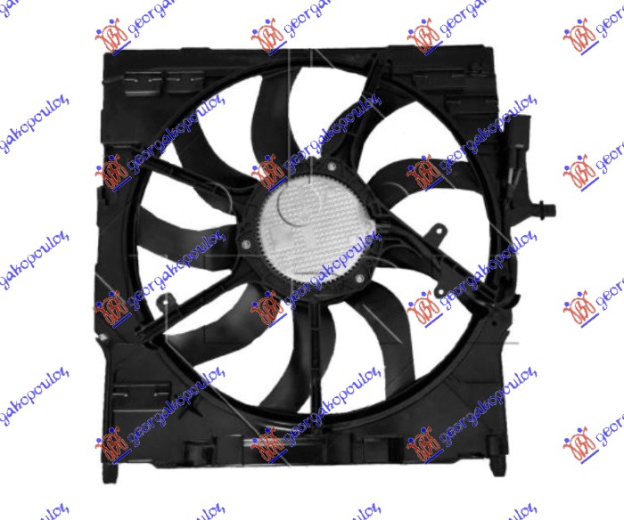 VENTILATOR KOMPLET (2.0 HYBRID - 3.0 BENZIN - 3.0 DIZEL) (517mm) (850W) (3 PIN) BMW X5 2013-2018 (F15/F85)