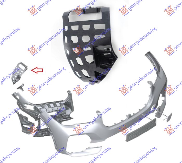 NOSAC PREDNJEG BRANIKA GORNJI BOCNI PLASTICNI BMW X5 2018-2023 (G05/F95)