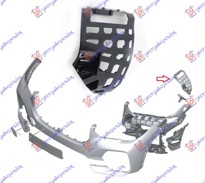 NOSAC PREDNJEG BRANIKA GORNJI BOCNI PLASTICNI BMW X5 2018-2023 (G05/F95)