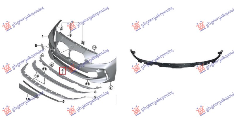 NOSAC SPOJLERA PREDNJEG BRANIKA PLASTICNI (ADAPTER) (M-SPORT) BMW SERIES 1 2019-2024 (F40)