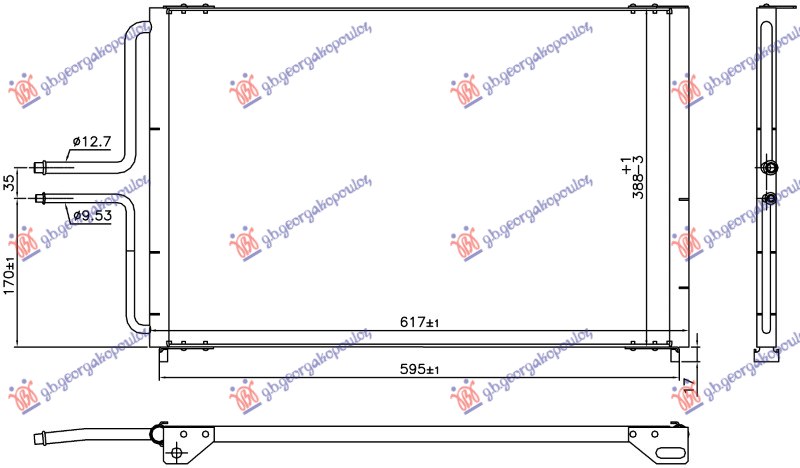 HLADNJAK KLIME 2.0 BENZIN (633x334x12) (MARELLI) BMW SERIES 1 2019-2024 (F40)