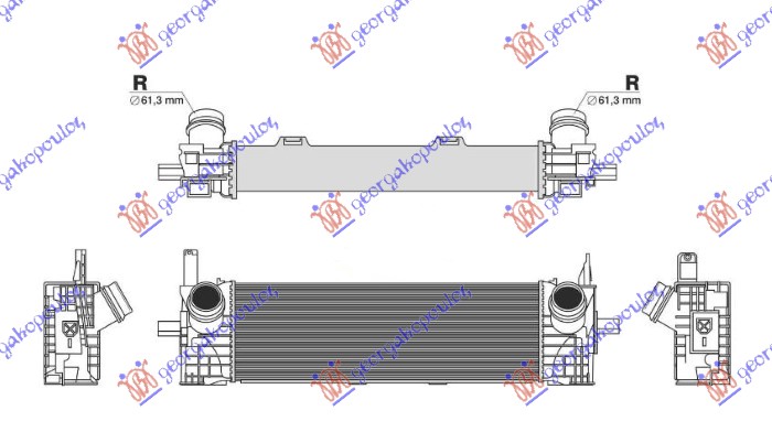 HLADNJAK INTERKULERA 2.0 DIZEL (540x170x80) BMW X3 2017-2021 (G01/F97/G08)