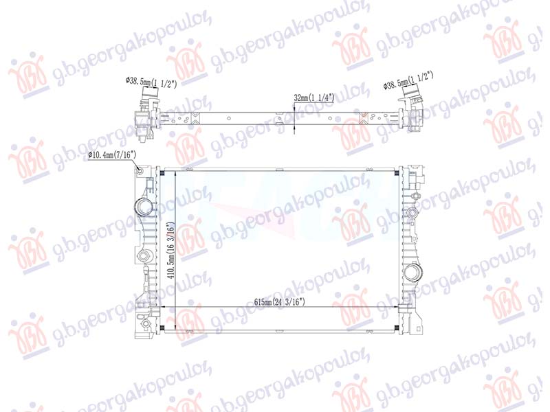 HLADNJAK MOTORA 2.0 BENZIN (MAN/AUTO) (615x414) (NRF) BMW X3 2017-2021 (G01)