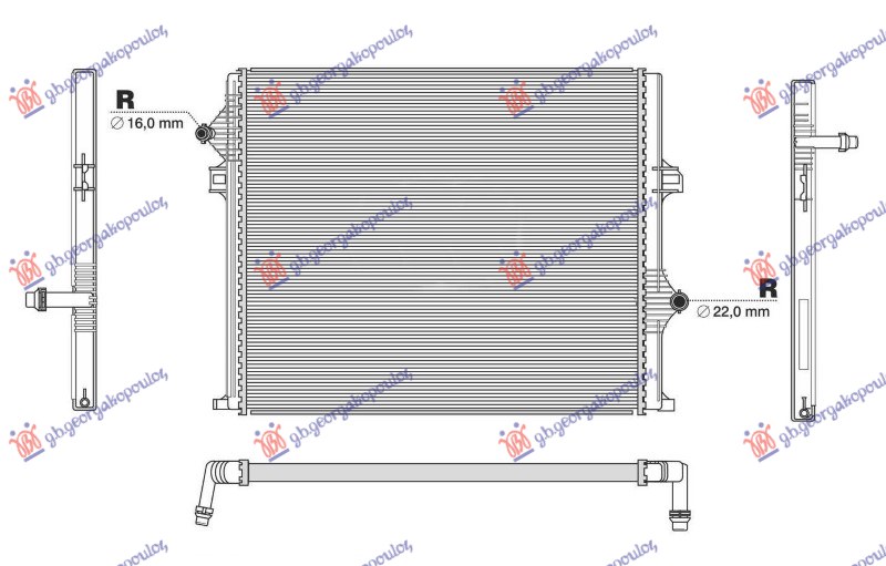 HLADNJAK MOTORA DODATNI 2.0/3.0 BENZIN (567x478x26) BMW SERIES 1 3/5D 2015-2019 (F21/F20)