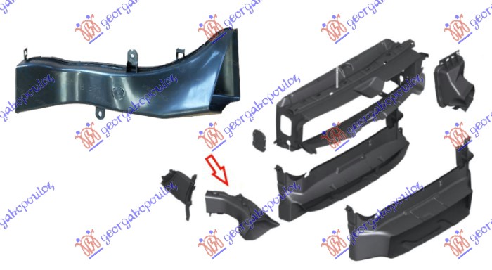 USMERIVAC VAZDUHA UNUTRASNJI PREDNJI PLASTICNI (ZA KOCNICU) (M-PACK) BMW SERIES 3 GT 2012-2020 (F34)